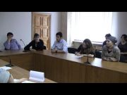 Перед стендом филиала в музее спорта
